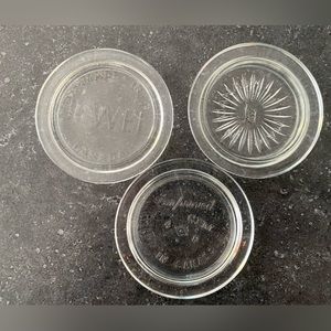 4 dozen vintage glass GEM size canning jar lids.